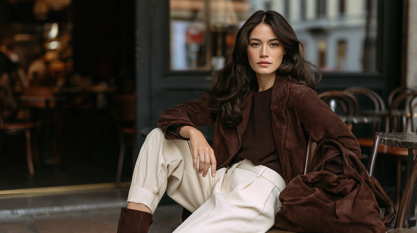 Fall 2026 fashion trends featuring chocolate brown suede and ivory tailoring